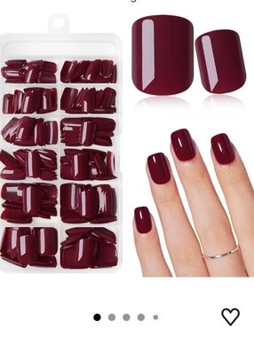 Wine Red Press On Nails